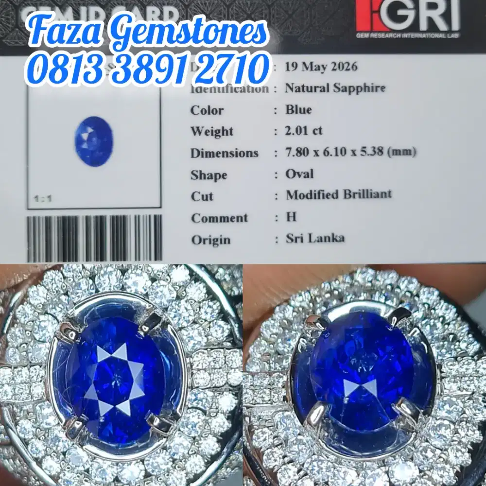 Blue Sapphire Srilanka, Colour Vivid Blue, Full Luster, Glass Body