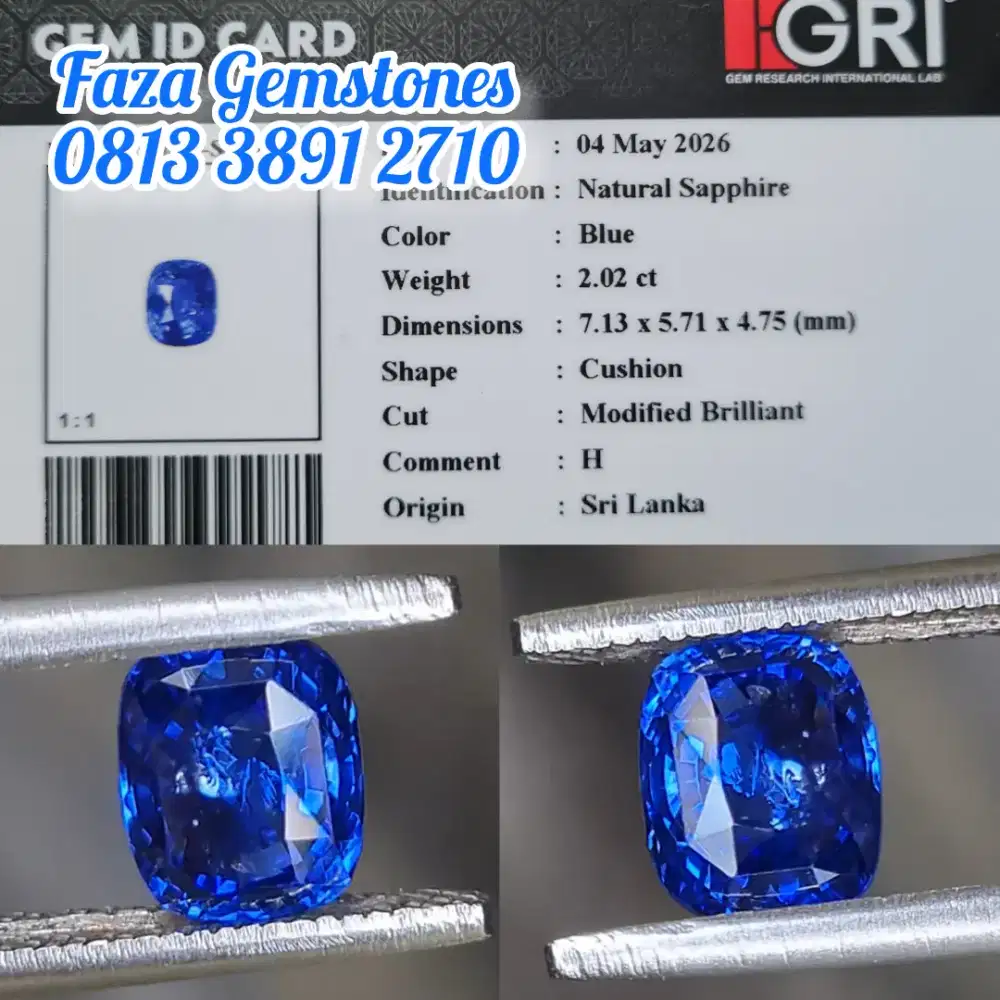 Blue Sapphire Srilanka Warna Vivid Blue, Sparkling Luster, Opean Color