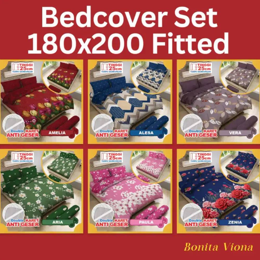 Bundling Bad Cover + selimut+ sprei + 2sarung bantal + 2 sarung guling
