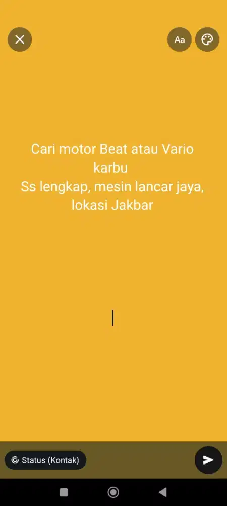 Cari motor Beat karbu atau Vario karbu untuk pemakaian sendiri,