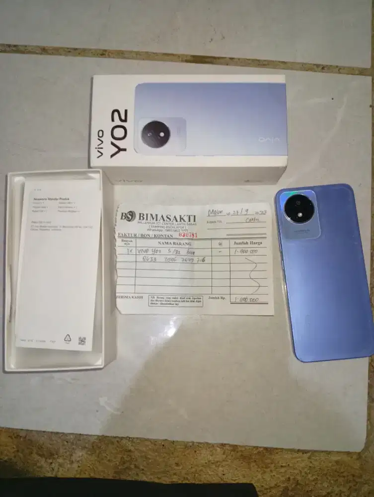 Jual HP vivo y02 ram 3/32gb 100% masih original