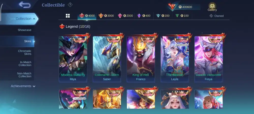 AKUN MOBILE LEGEND WORLD COLLECTOR