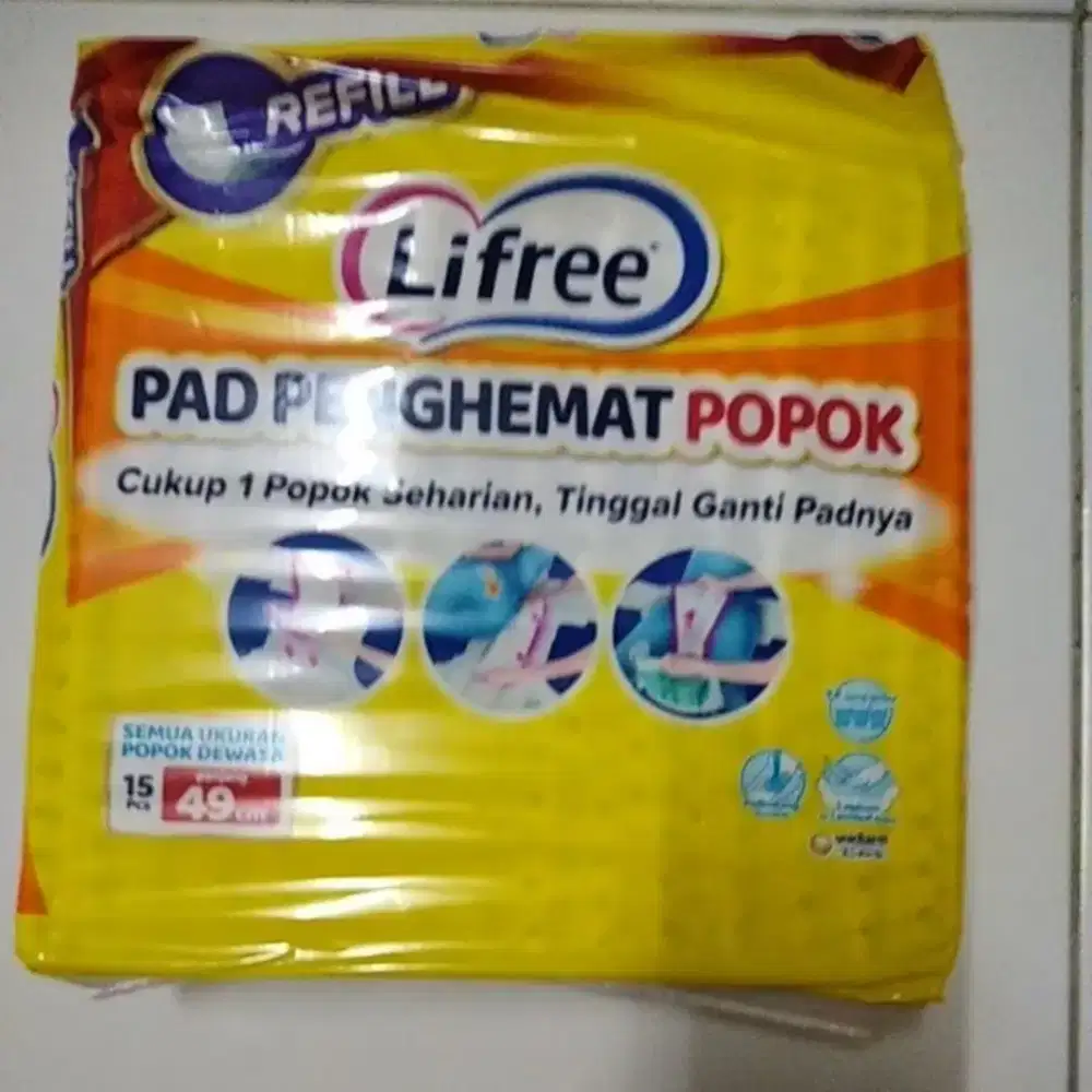Lifree pad penghemat popok uk. 49 cm isi 15pcs