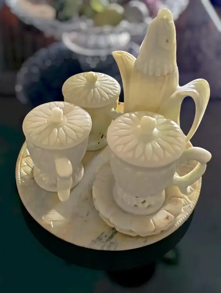 Tea set antik bahan batu onix