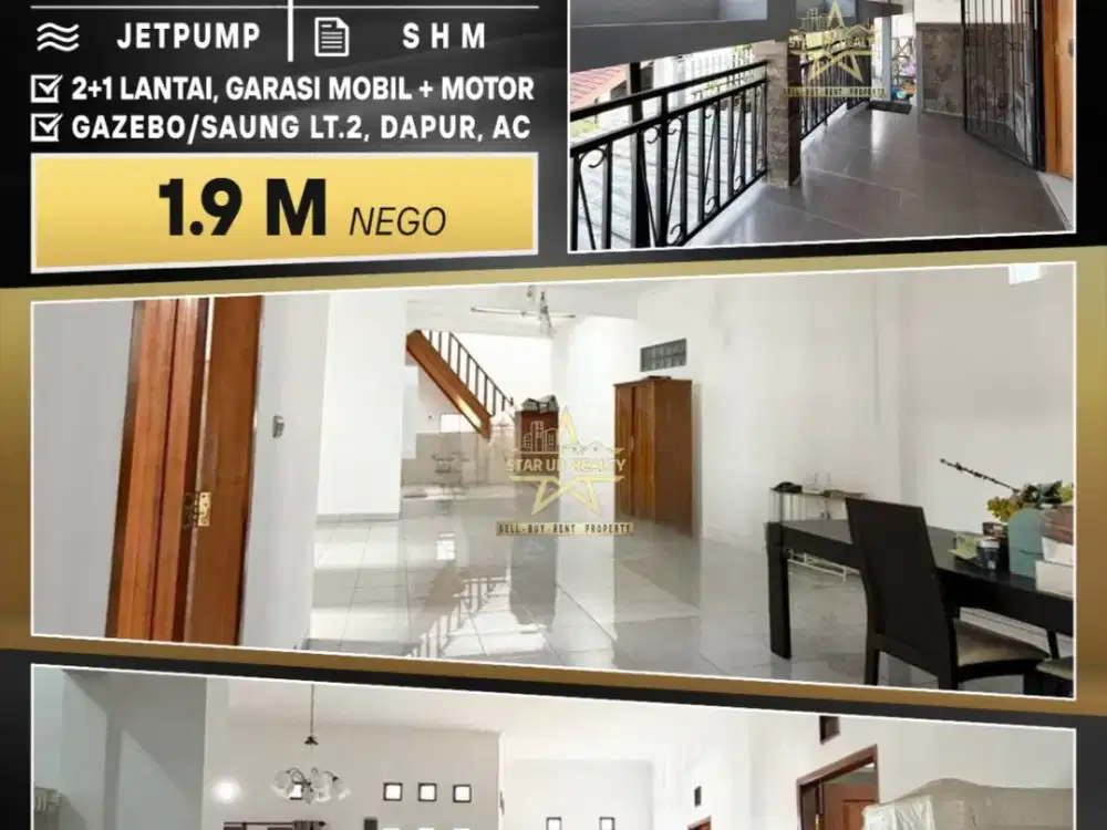 1,9 M nego Dijual cepat rumah di Sariwangi lt153 lb 220 kt 5 km 3 SHM