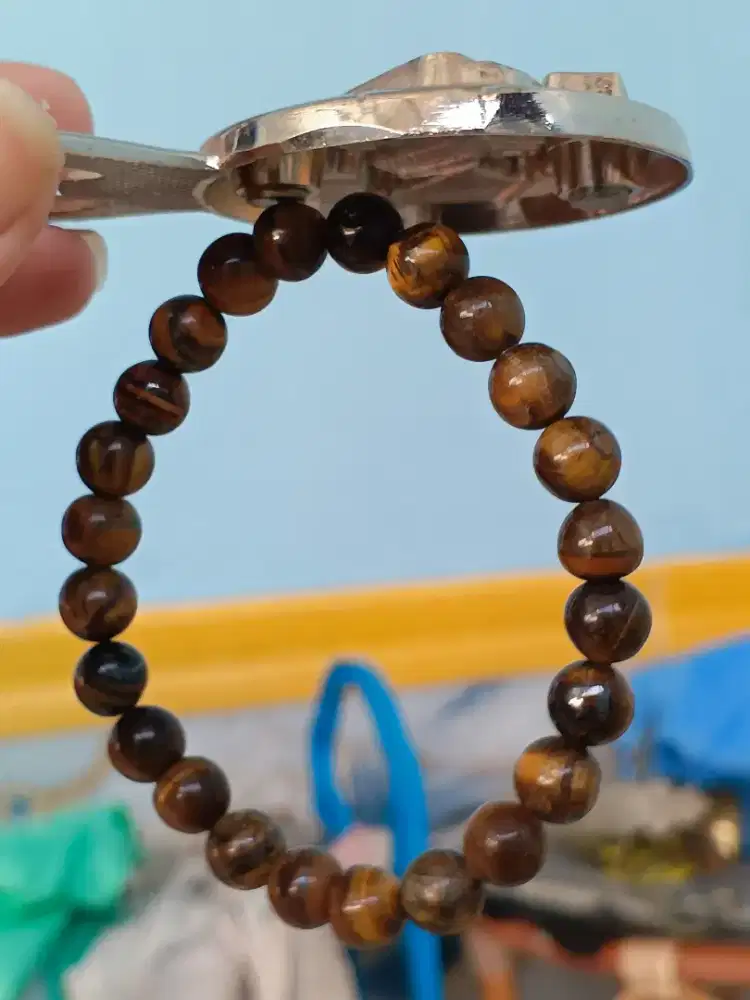 Gelang batu Tiger eyes nempel magnet