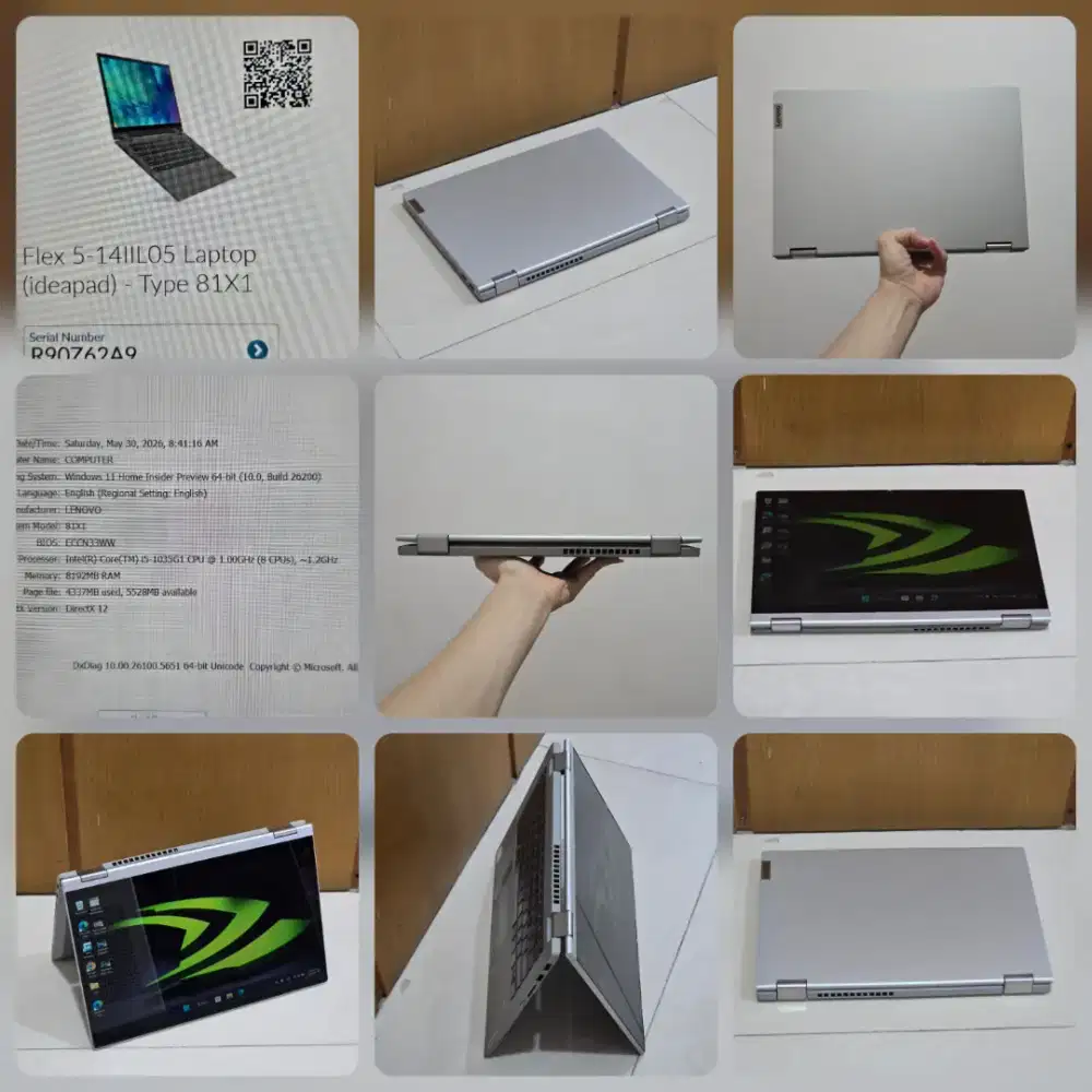 Lenovo ideapad flex 14 touchscreen X360 intel core i5 gen10 8gb 512gb