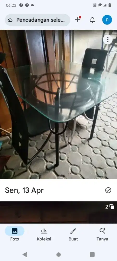 meja makan kaca tanpa kursi