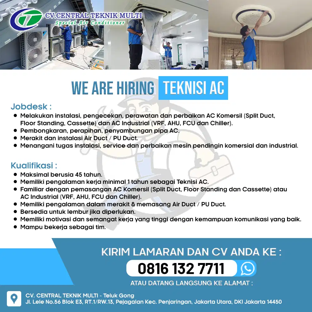 LOKER TEKNISI AC BERPENGALAMAN