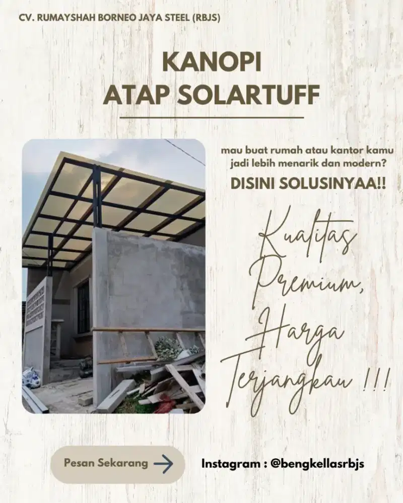 Kanopi Solartuff - Rumah Terang Tanpa Kepanasan!