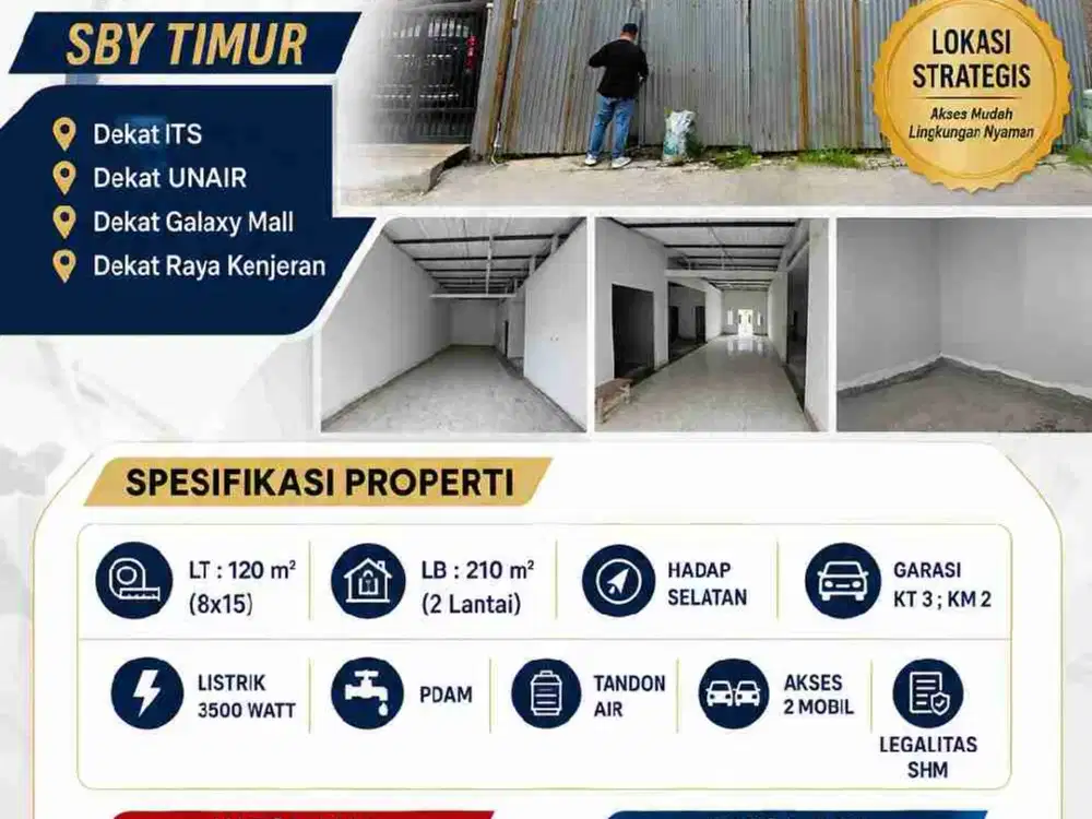 Rumah Murah 2 Lantai di Perum Dharmahusada Mas, Mulyorejo, Sby Timur