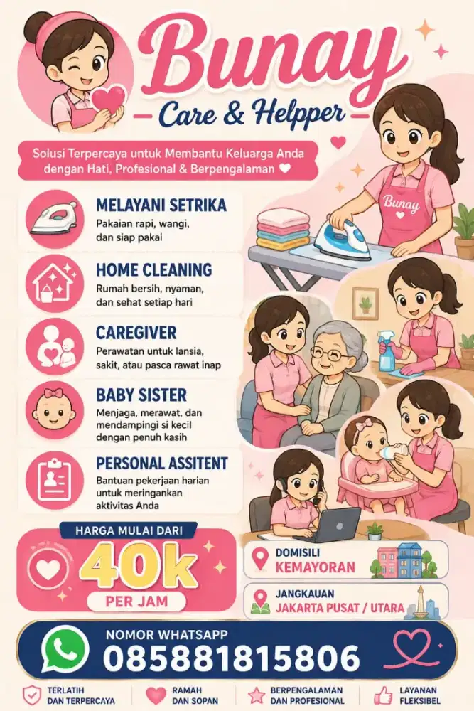 Jasa asisten rumah tangga dan baby sitter