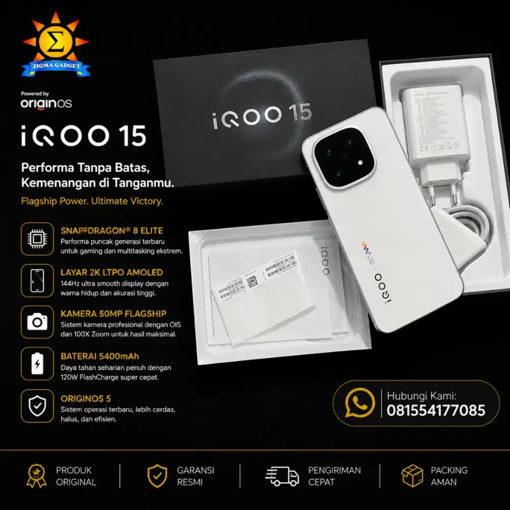Iqoo 15 5G 16/512 Resmi Mulus Fullset Ori Garansi Aktif