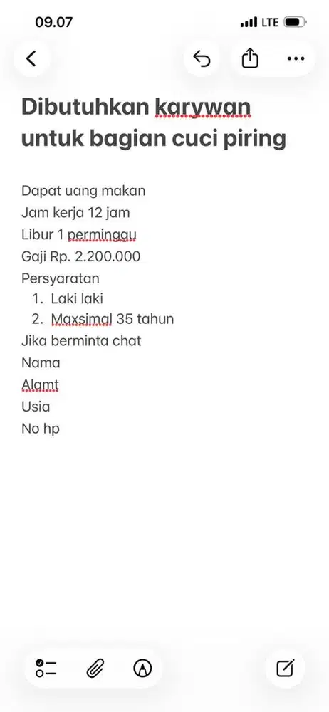 Lowongan Bagian Cuci Piring
