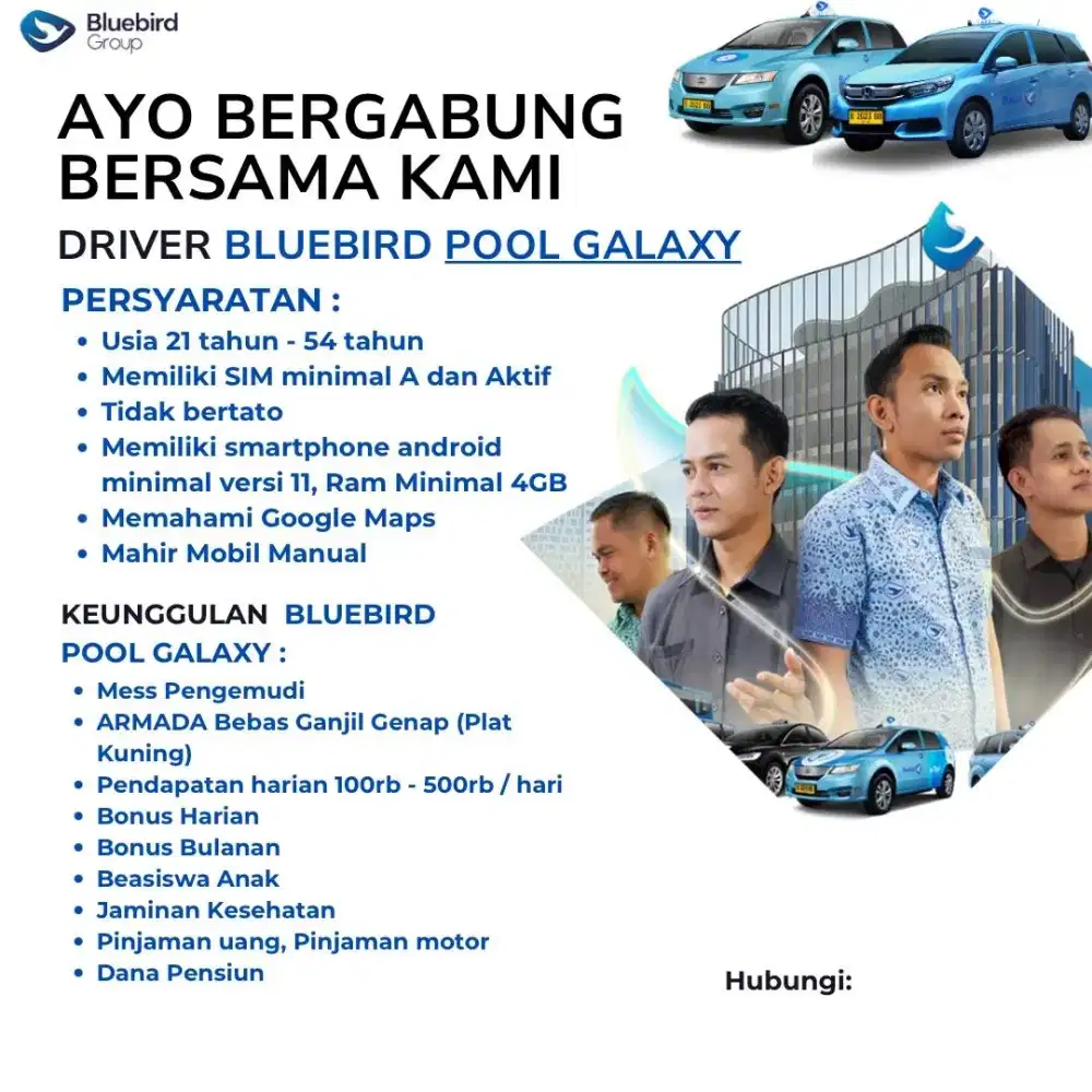 Lowongan kerja driver taksi Bluebird