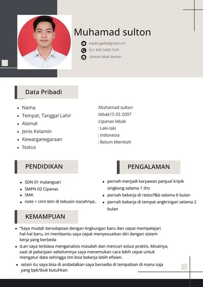 mencari pekerjaan secepatnya