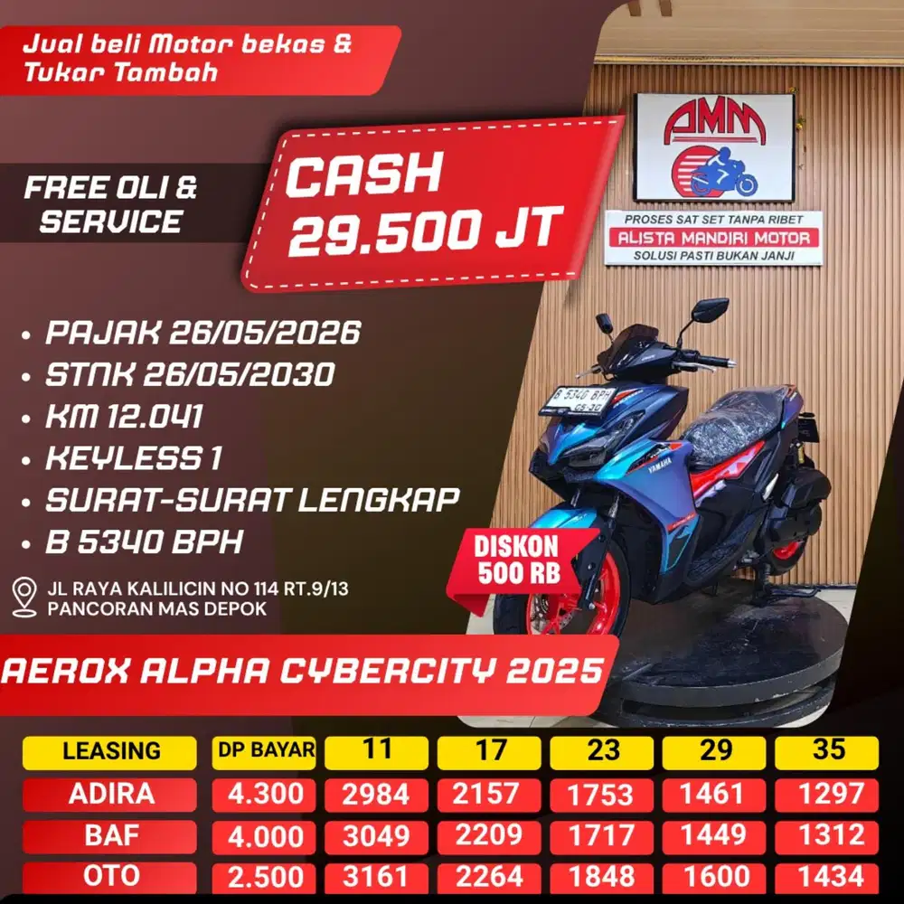 AEROX ALPHA CYBERCITY 2025 KM LOW CASH / KREDIT ALISTA