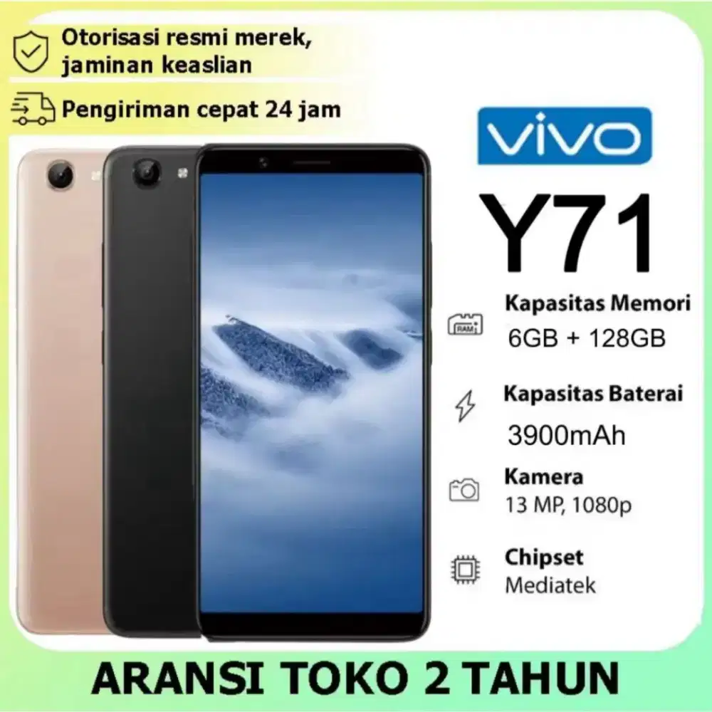 [COD] HANDPHONE VIVO Y71 RAM 6/128GB 4G Android Garansi 1 Tahun.
