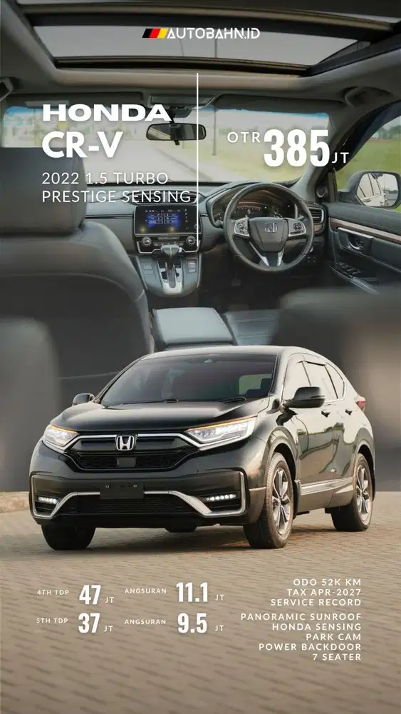 Honda CRV Turbo 1.5 Prestige Sensing 2022