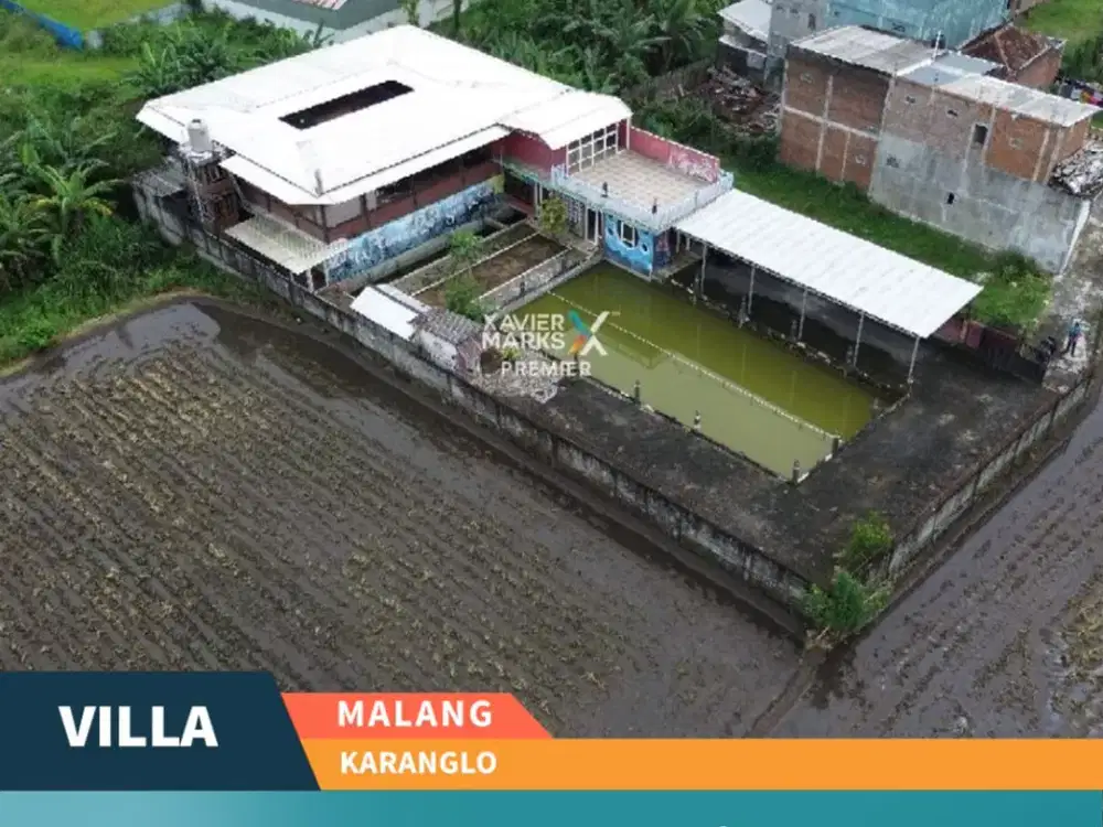 Dijual Villa Bonus Kolam Pemancingan di Karanglo Malang