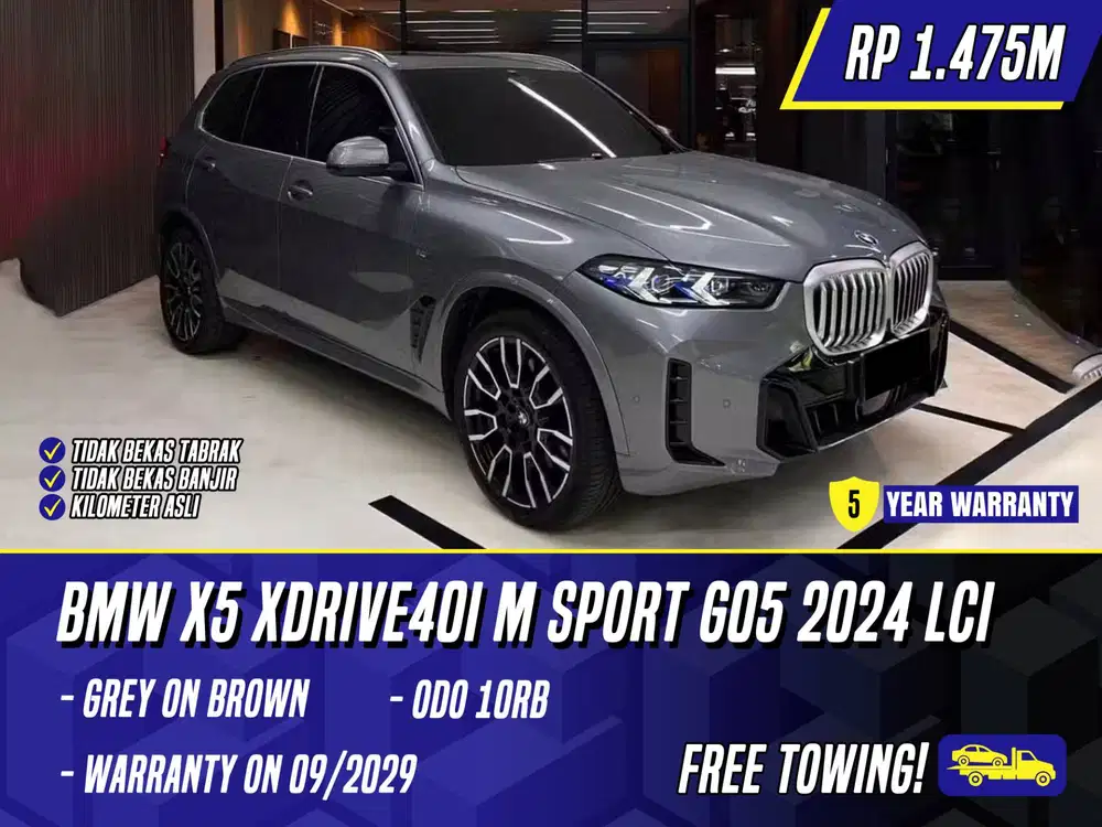 BMW X5 xDrive40i M Sport G05 2024 LCI Grey on Brown Abu-abu Abu MSport
