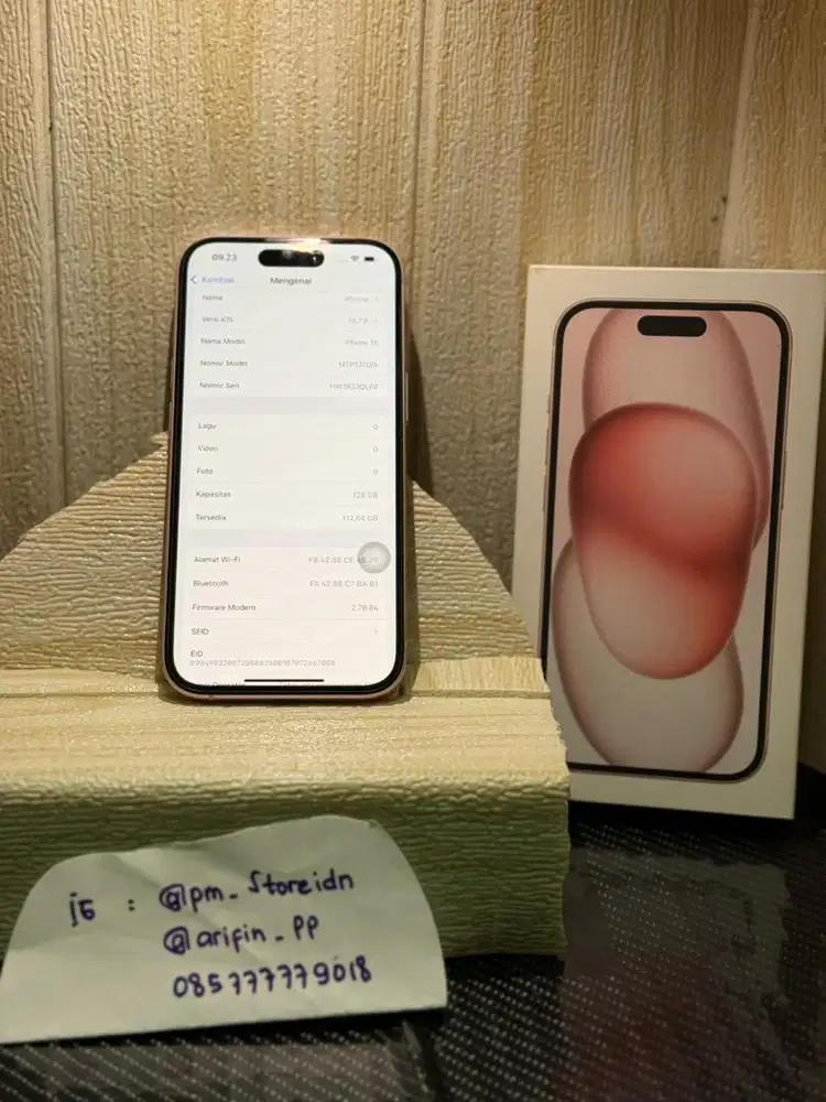 Iphone 15 pink 128 gb ex garansi resmi