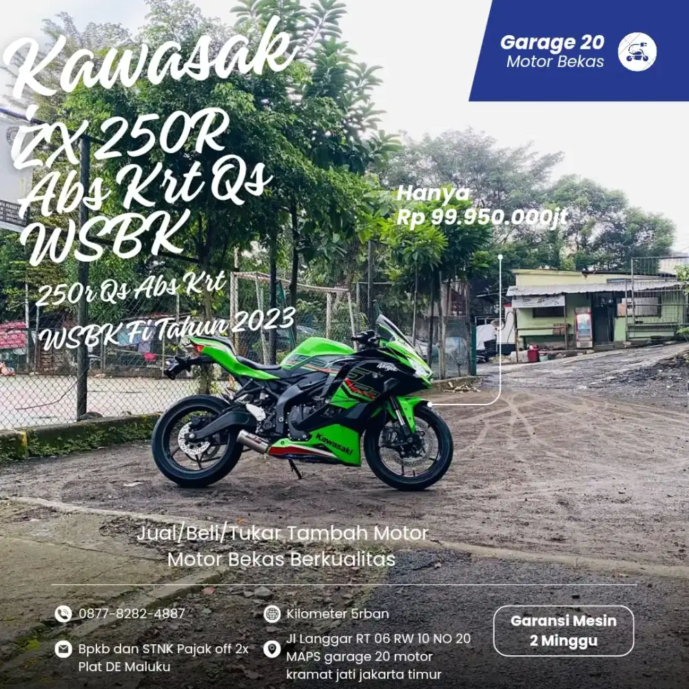 Kawasaki ninja ZX 250r abs krt Qs SE WSBK Tahun 2023