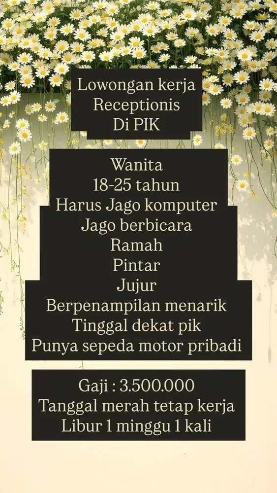 Loker PIK Resepsionis