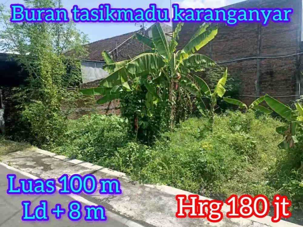Dijual pekarangan buran tasikmadu karanganyar