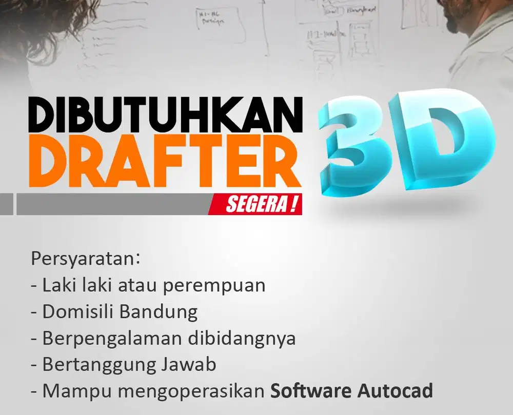 Dibutuhkan Drafter 3D lokasi Bandung