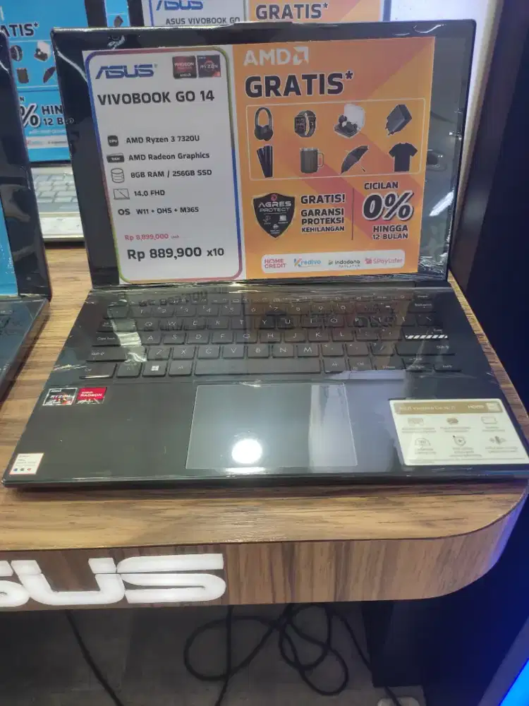 Asus vivobook go14 ram 8gb 256gb SSD bisa cicil tanpa DP