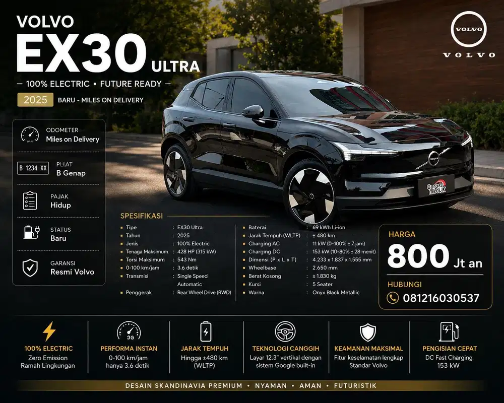 Volvo EX30 EX 30 Ultra bukan plus EV Listrik 2025 New Baru Murah Top