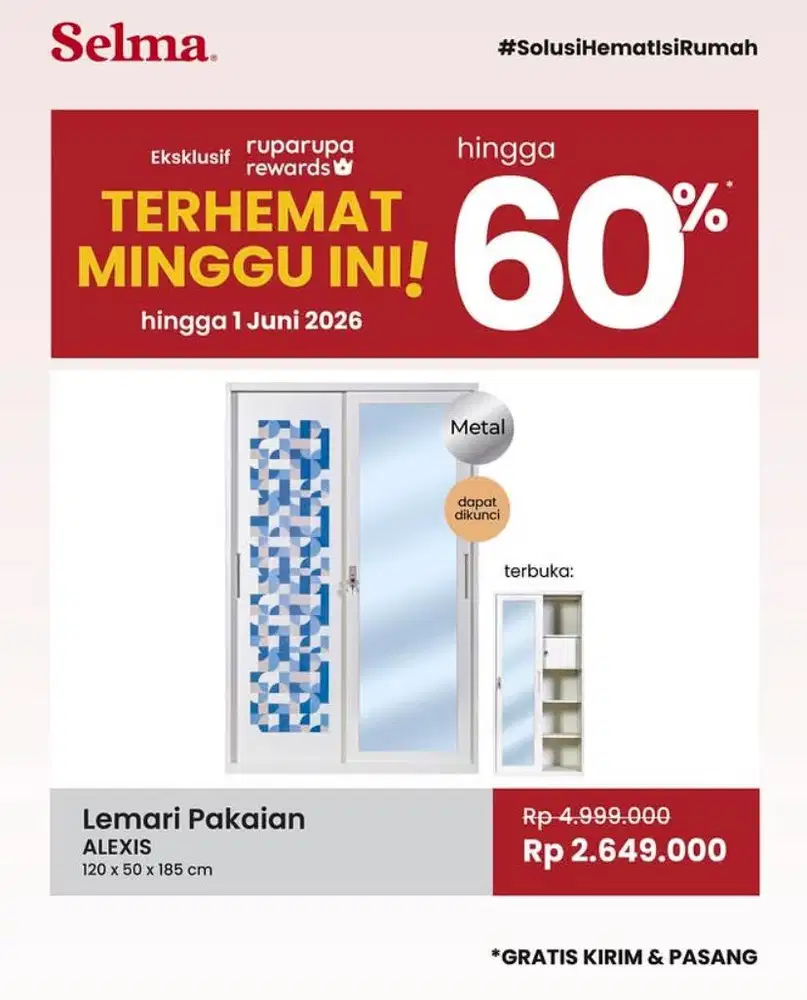 Lemari besi pintu sliding