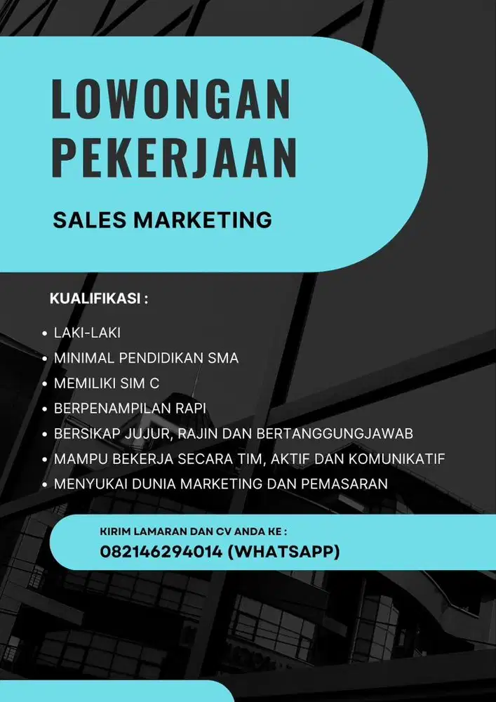 Lowongan kerja Sales Marketing