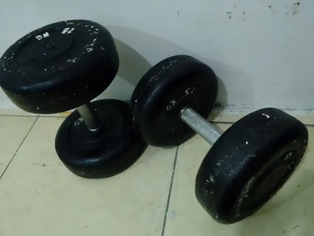 Barbell 1set 2 pcs Total 50kg bahan besi padat
