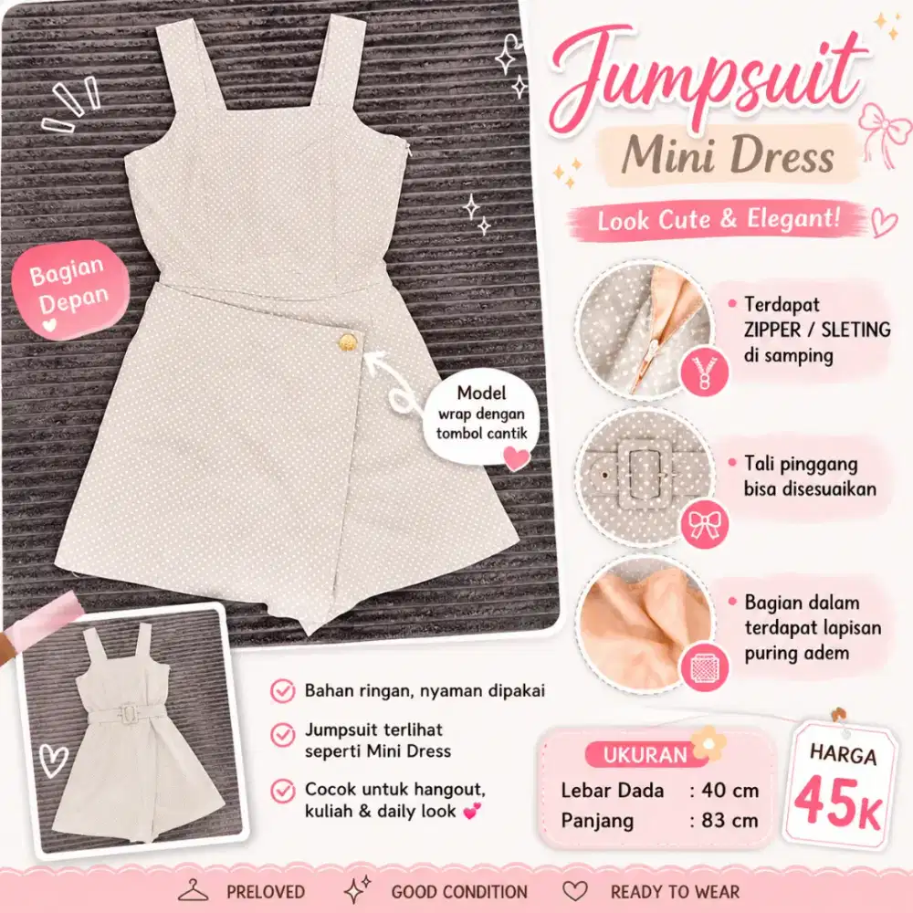 JUMPSUIT MINI DRESS POLKADOT