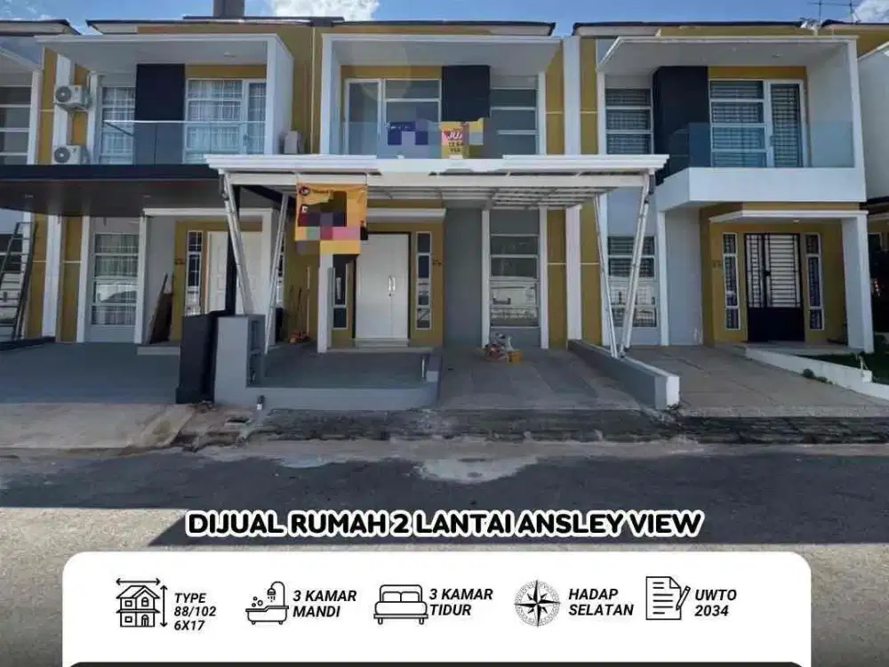 Dijual Rumah 2 Lantai Ansley View 1 Batam Center
