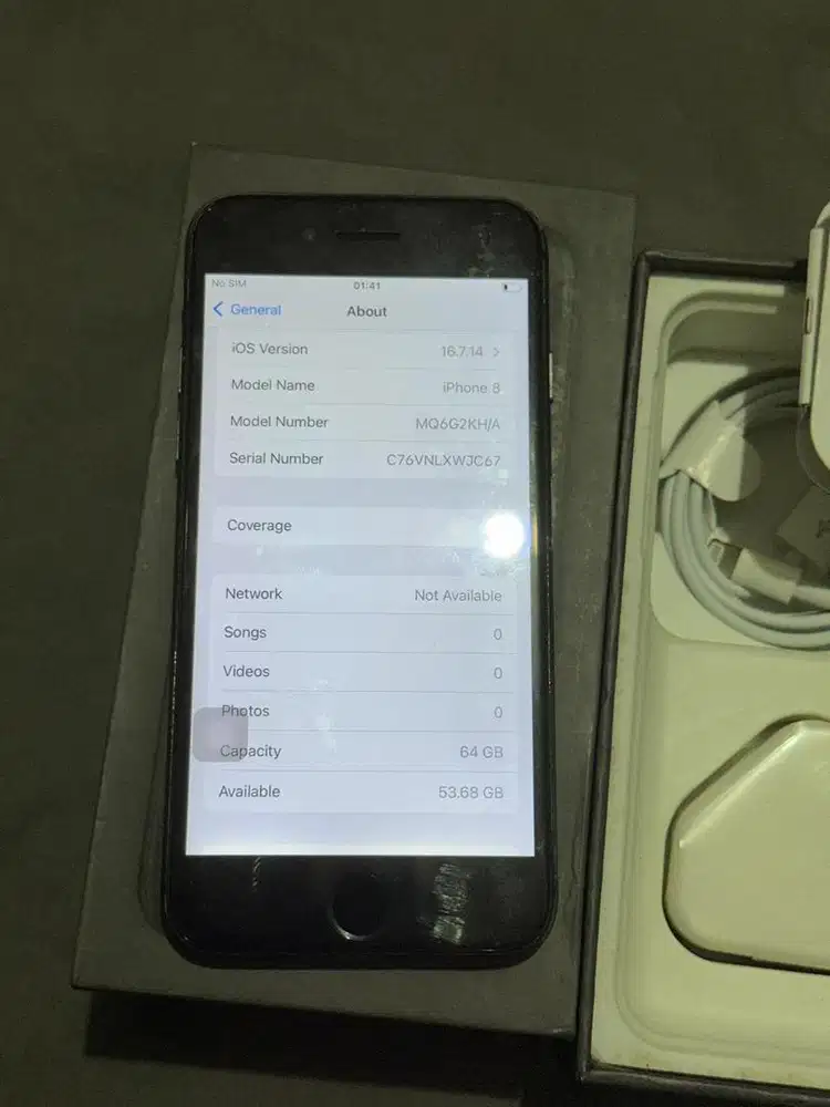 Iphone 8 Grey 64GB Lengkap Terdaftar