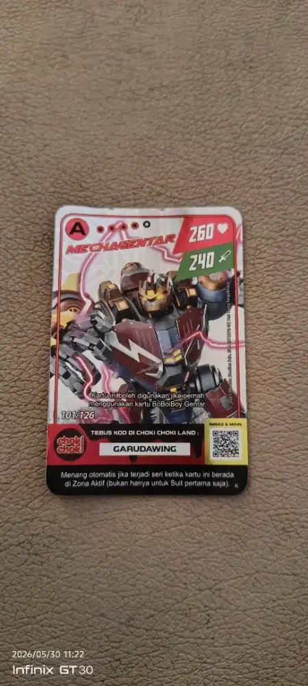 Kartu boboiboy Mechagentar A