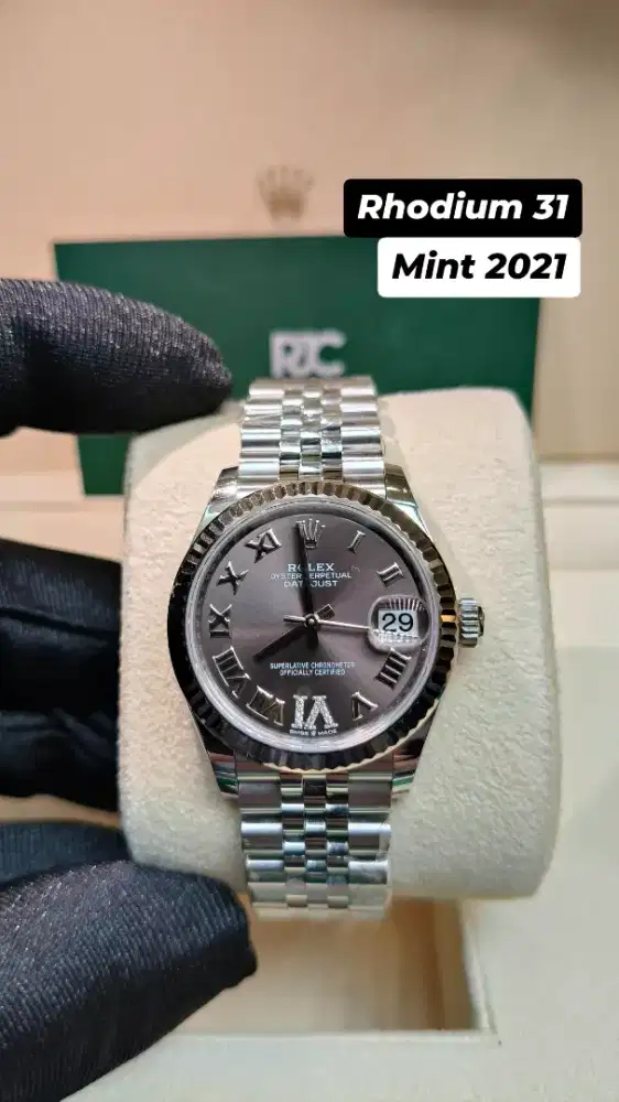 jam tangan Rolex Datejust 31 Rhodium VI Diamond Fluted Jubilee 278274