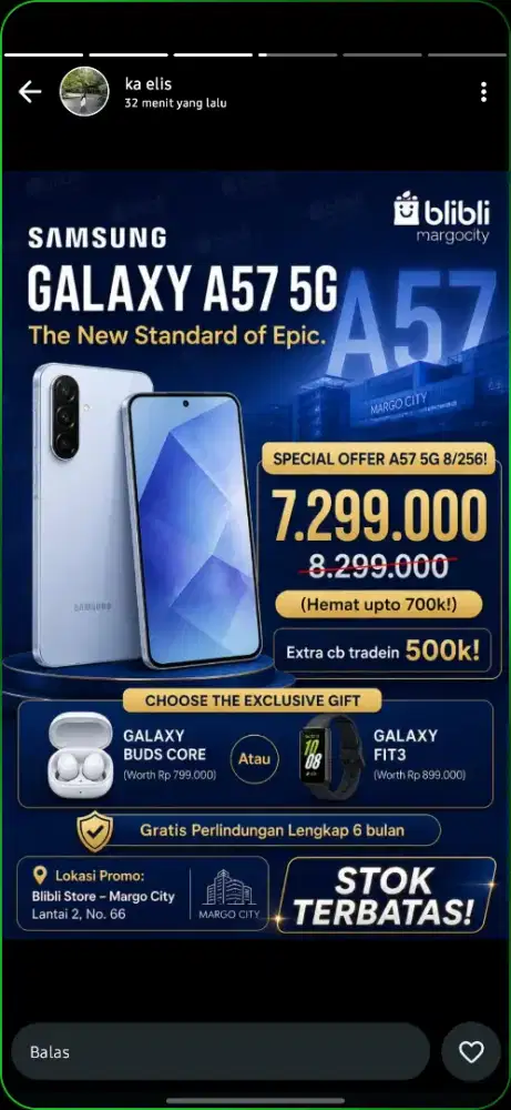 PROMO GALAXY A57 A37 FREE SMARTBAND FIT 3