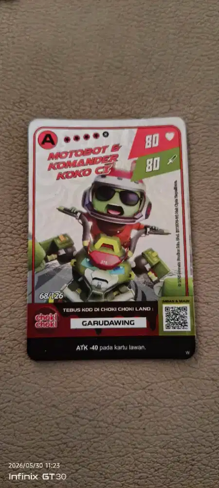 Kartu boboiboy motobot & komander koko ci A