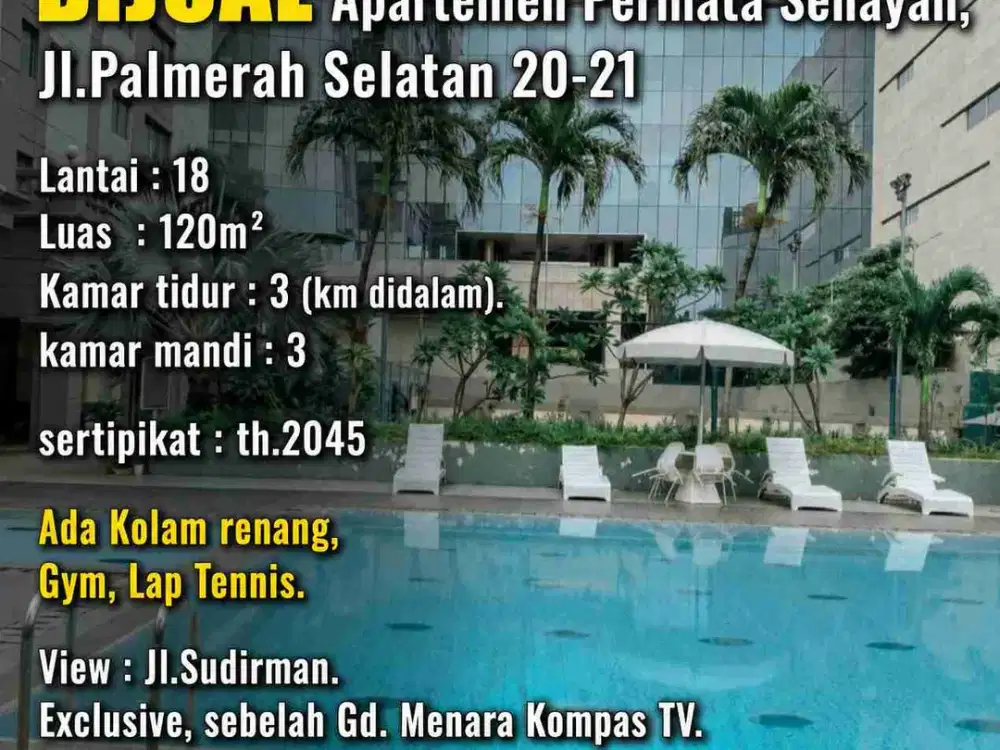 dijual Apart Permata Senayan, 3BR.