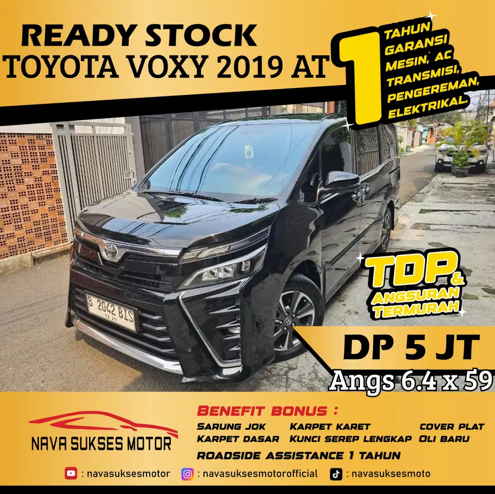 TDP 5 Jt Angs Termurah Toyota Voxy 2019 Matic Hitam Low Km Like New