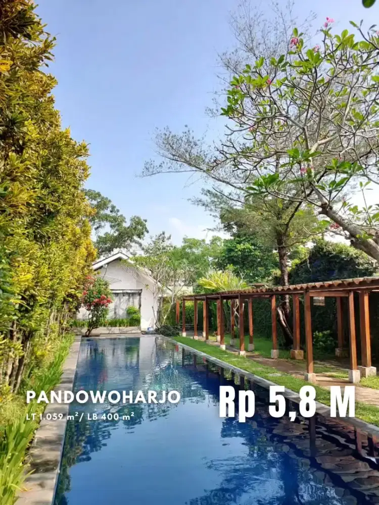 Dijual Villa Cantik dengan Joglo Antik dekat Jalan Gito Gati Sleman