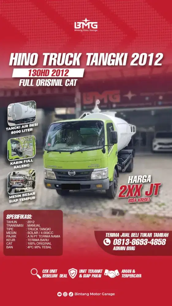 Truck Tangki Air Hino Dutro 130HD 2012