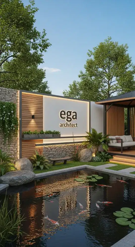 Arsitek modern jasa garden exterior rumah