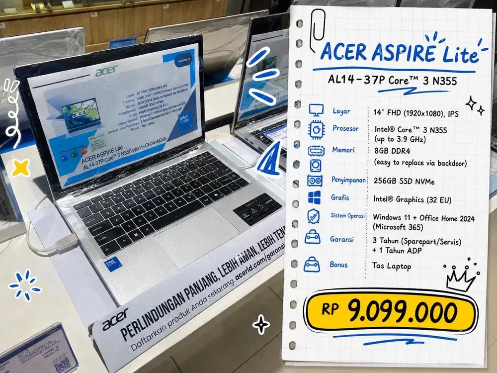 ACER ASPIRE LITE AL14-37P Core 3 N355