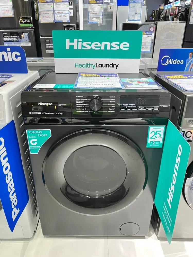 HISENSE WM FRONT LOADING 10.5 KG, BISA CICILAN 0%