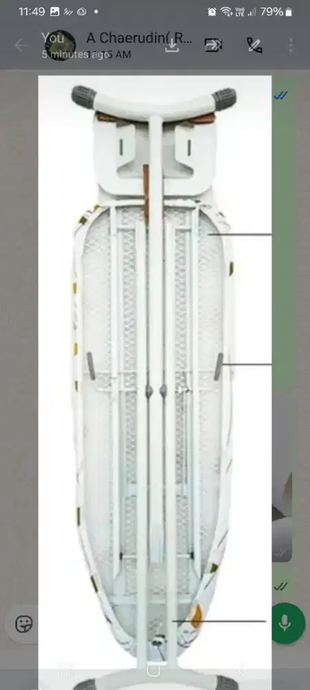 Meja strika lipat aluminium